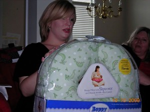 I've heard you can't live without a Boppy, so I'm glad we have one now. :)